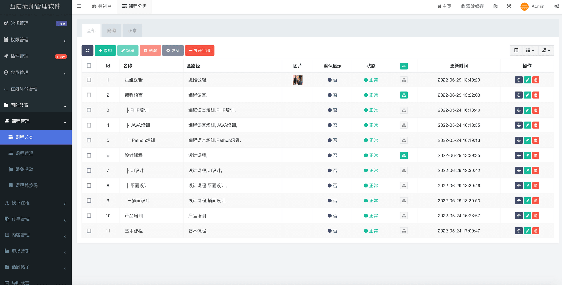 西陆教育系统 后台管理截图 10