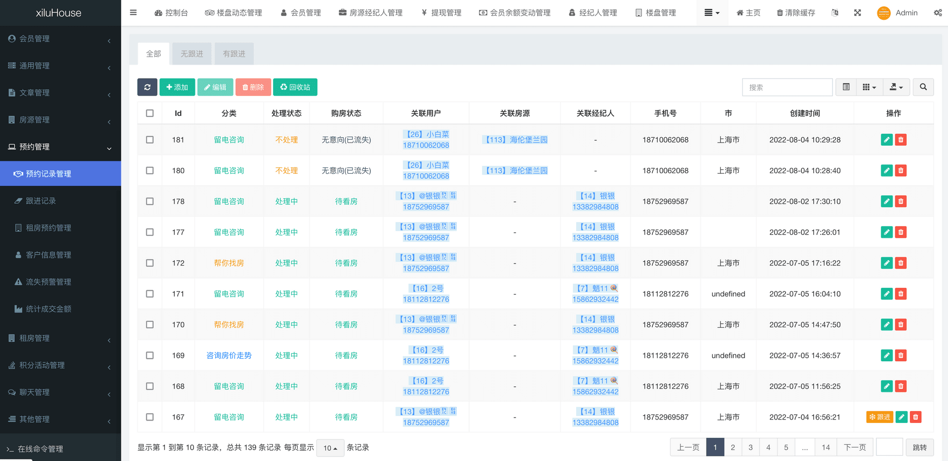 西陆房产系统 后台管理截图 18